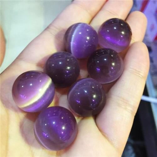 Beautiful Cat Eye Crystal purple ball home decoration 20mm 1pcs