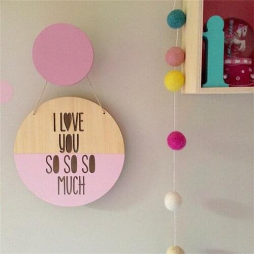 Round Positive Slogan Banner Garland Kids Room Wall Decor Ornament For Kids Room Decoration Nursery Photography Props