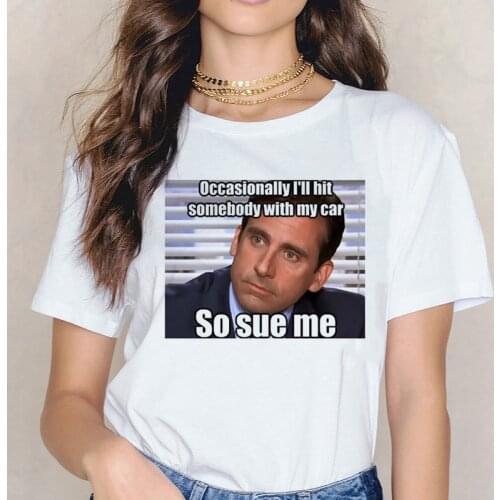 Michael Scott Grunge Harajuku Women Graphic t shirt Aesthetic T-shirt Shirt The Office ulzzang Funny Fashion Tees Femme 90s