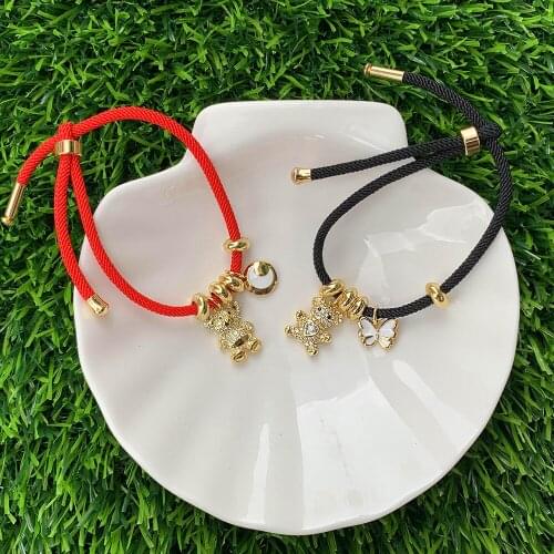 Cute Star Bear Pendant Bracelet Ajustable Gold Plated High Quality Fashion Luxury Handmade Jewelry