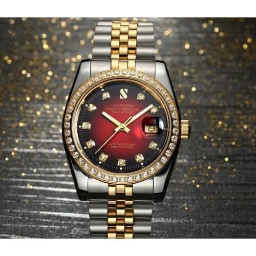 37MM SANGDO mens watch Automatic Self-Wind movement High quality Luxury Mechanical watches 324aaa