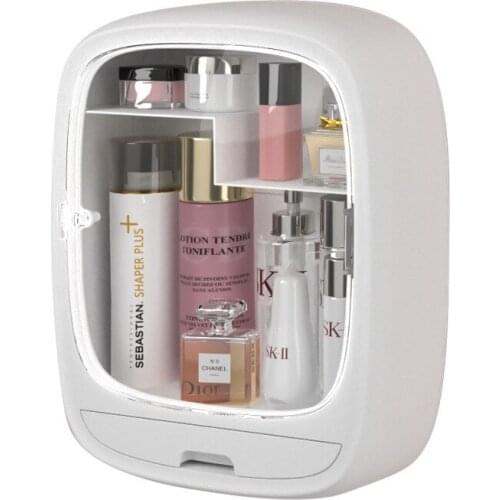 Wall Hanging Makeup Storage Box Drawer-type Bathroom Makeup Organizer ABS Plastic Transparent Dustproof Cosmetics Box