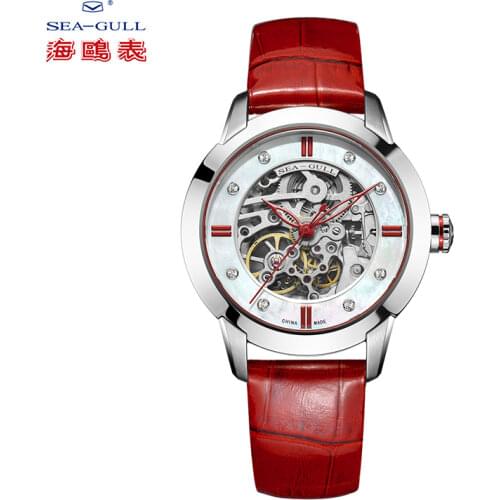 2020 New Seagull Watch Female simple temperament hollow rhinestone automatic mechanical female watch 819.17.1029KL