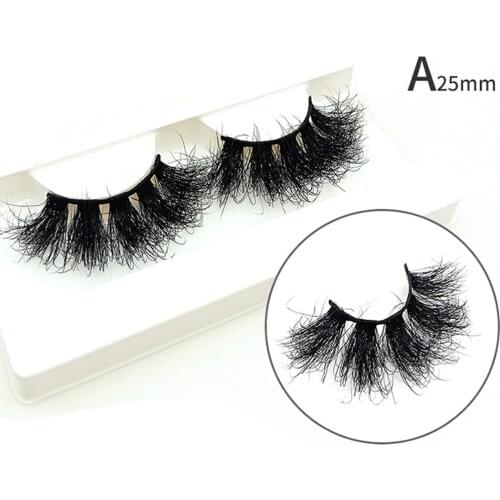 NEWFluffy Lashes 25mm 3d Mink Eyelashes Dramatic Long Natural Wispy Eye Lashes 20mm-25mm Lashes Makeup Wholesale False Eyelashes