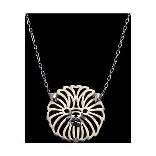 Affenpinscher pendant necklace women gold silver plated statement necklace men free ship 12pcs/lot