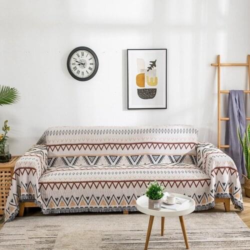 Persian Sofa Throw Thread Knitted Muslin Geometric Living Room Table Carpet Tassels Outdoor Picnic Home Party Travel Blankets