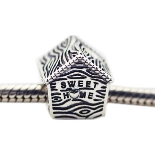 Charms 925 Silver Original Spring Bird House Charm For Woman DIY Bracelets Jewelry Making natural stone beads For Jewelry Making