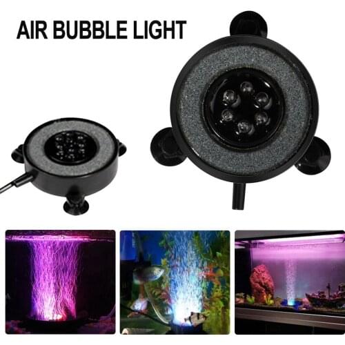 Submersible Bubble Light Air Stone for Aquarium Fish Tank Curtain RGB Color