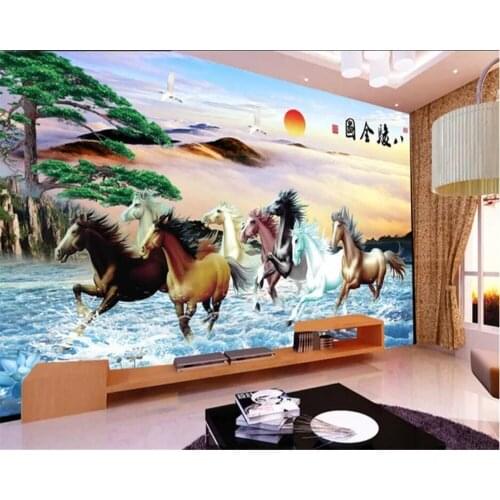 Custom wallpaper 3D behang solid mural eight Jun full picture welcoming pine TV background wall living room bedroom wallpaper
