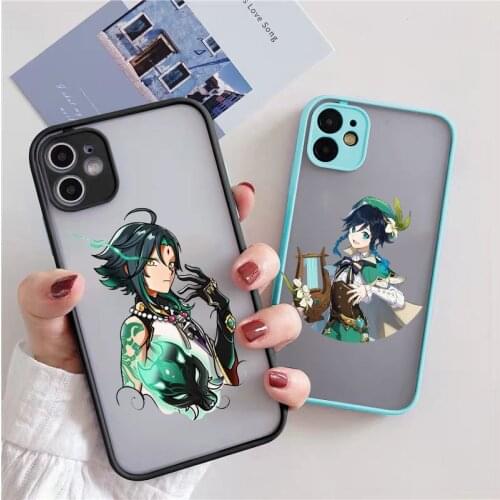 Genshin Impact Phone Case For iPhone 12 11 Pro MAX XR X XS SE2020 7 8 6Plus Japan Anime Shockproof Hard Matte Cover Clear Fundas
