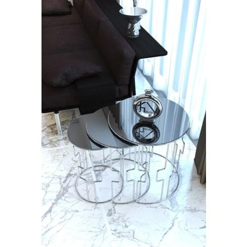 Sparkle Square Strand Silver Metal Zigon coffee table "smoked Mirrored" coffee tables table basse furniture living room table