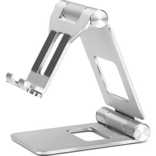 Foldable Cell Phone Holder Aluminum Desk Stand with Silicone Pads for Cell Phone And Tablet