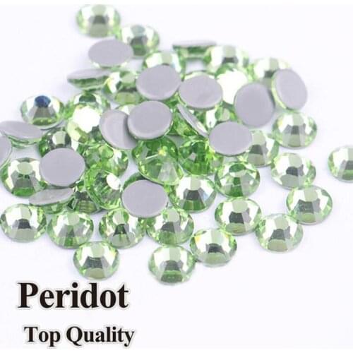 Nail art decorations Peridot AAA Grade Quality Glass Crystals SS6-SS10 Hotfix Rhinestones For clothing Garment Accessorie