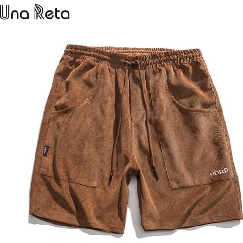 Una Reta Summer Shorts Men 2021 New Streetwear Harajuku embroidery Sweatpants Hip Hop Corduroy Casual Shorts Mens clothing