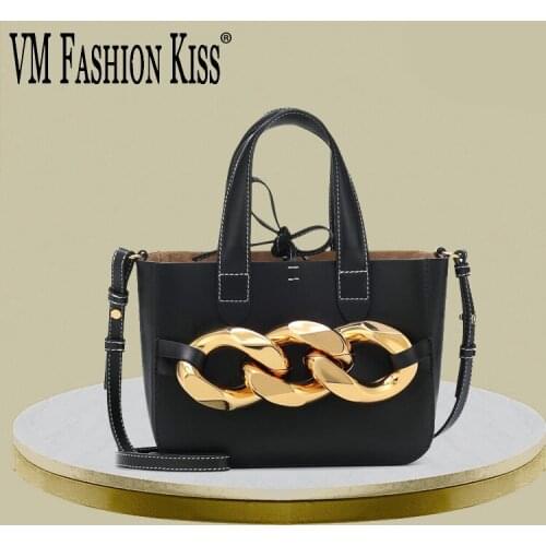 VM FASHION KISS 2021 New Thick Chain Decorative Womens Messenger Bag Solid Color Flap Handbag Bolsa Feminina Ladies Hand Bags