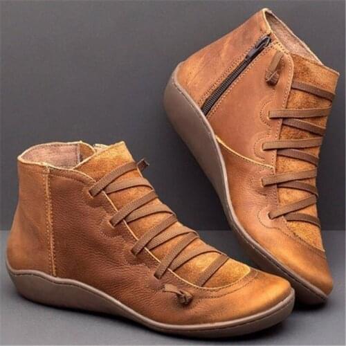 Autumn Winter New Retro Punk Women Boots Fashion Genuine Leather Ankle Boots Zapatos De Mujer Wram Botas Mujer Women Short Shoe