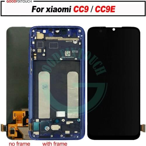 For xiao mi CC9 LCD Display + Touch Screen Digitizer Panel Assembly Replacement Parts for mi CC9E LCD with frame