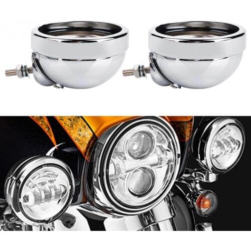 1 Pair Motorcycle Aluminum Alloy 4.5 inch Fog Lights Housing Bracket Fit for Harley Davidson Lamp Housing Ring Mount Bracket