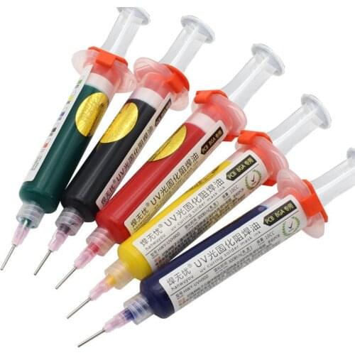 1pc UV Curable Solder Mask With Tip & Push 10CC For PCB BGA Circuit Board Protect Soldering Paste Flux Cream Welding Fluxes Oil