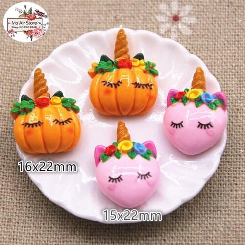 10pcs halloween pumpkin Resin Flatback Resin Cabochon Scrapbook DIY Hair Bow, Phone Deco