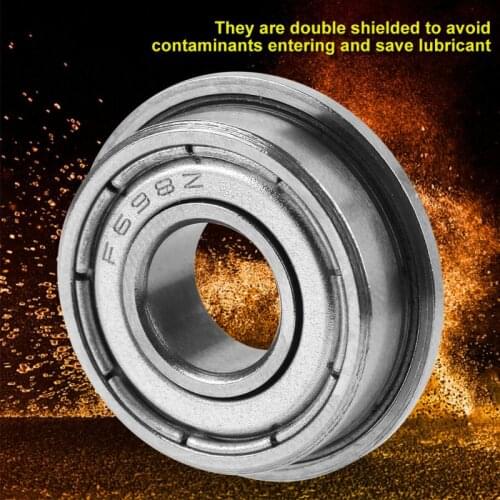 10Pcs/set F698ZZ Bearings Double-shielded Ball Bearings Miniature Flanged Bearings 8*19*6mm Printer Accessories rodamientos