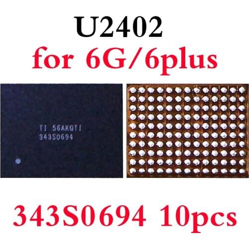 10pcs controle de tela u2402, controle de tela ic reball para iphone 6 6plus 6g, preto meson touch ic controle de chip 343s0694