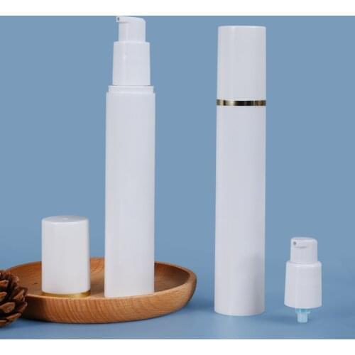 10PCS Empty 50ML Vacuum Bottle Lotion Cream Cleanser Storage Container PP Material White Refillable Lotion Containers