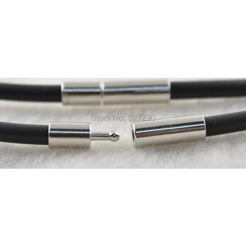 100pcs 2mm 3mm 16'' Rubber Inset Buckle Chain Fit For Pendant Necklace Making Materials
