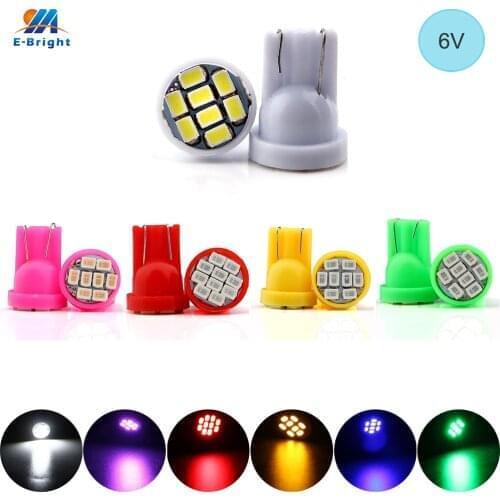 YM E-Bright 100PCS T10 W5W 1206 8 SMD 6V 6.3V AC DC LED Light Nonpolarity 194 168 Bulbs For Pinball Machine Warm White Blue Red