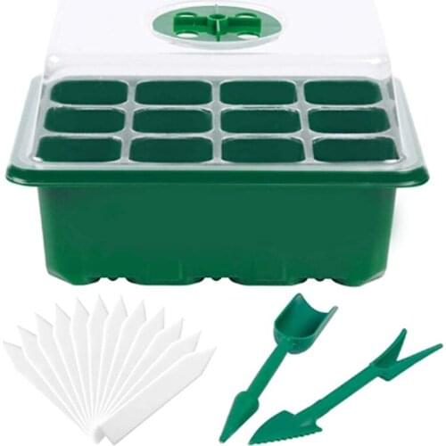 12 Hole Seedling Box 10-piece Set With Breathing Valve Sowing Heat Preservation Seedling Tray Planting Succulents In Net Pots