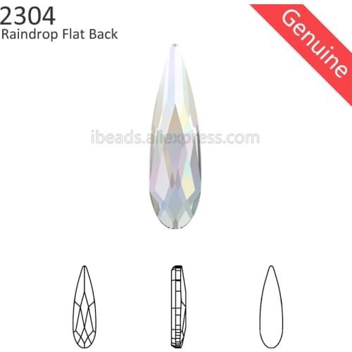 2 pieces) 100% Original Crystals from Swarovski 2304 Raindrop Flat Back no hotfix rhinestone women nail art clothing decoration