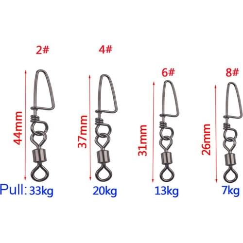 20pcs/Lot Stainless Steel Ball Bearing Fishing Swivels Snap Rolling Sea Fishing Swivels Snaps Connector Fishing Accessories NEW