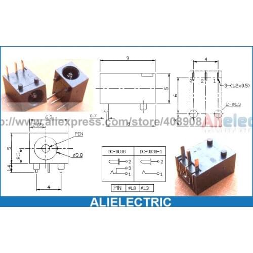 2000pc 3.5mm x 1.3mm DC Sockets Jack Female PCB DC Power Charger Sockets Soldering