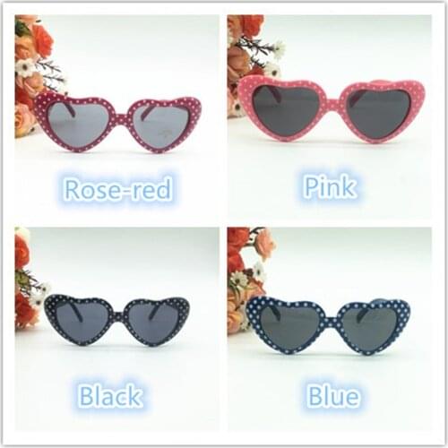 24 Pairs High Quality Fashion Kindergarten Children Party Favors Heart Shaped Ladybug Spot UV Protected Sunglasses for Kids
