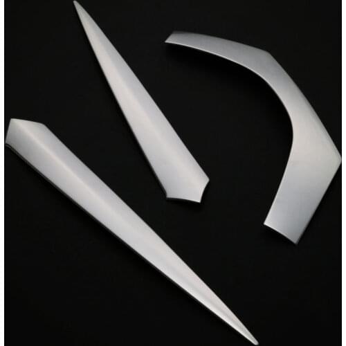 3PCS SUS304 Stainless Steel Front Emble Molding Trim Cover For Toyota C-HR CHR 2017 2018