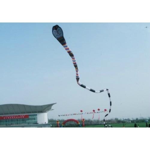 Pipa 3D windsock big kite flying shark 50m two-thread soft snake huge toys kids inflatable nylon kites for sale snake cobra tail