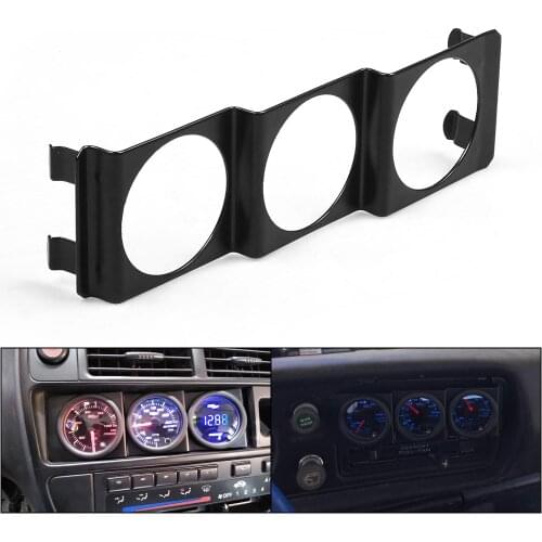 Universal Black 52mm 3 gauge hole instrument mounting plate