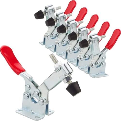 6Pcs Toggle Clamp GH-201B Quick Release Tool Horizontal Clamps Adjustable Clamps Latch Tooling Accessory