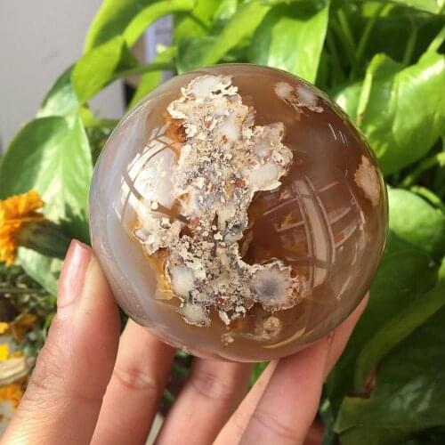 Natural Crystal Flower Agate Ball Natural Quartz Crystals Sphere Reiki Healing For Home Decoration