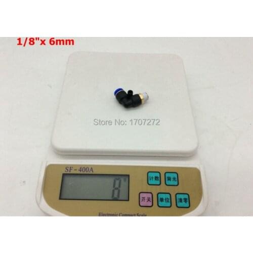 Free shipping 6mm 1/8 inch threaded elbow pu hose connector 90 degree nylon pipe joint pneumatic air fitting