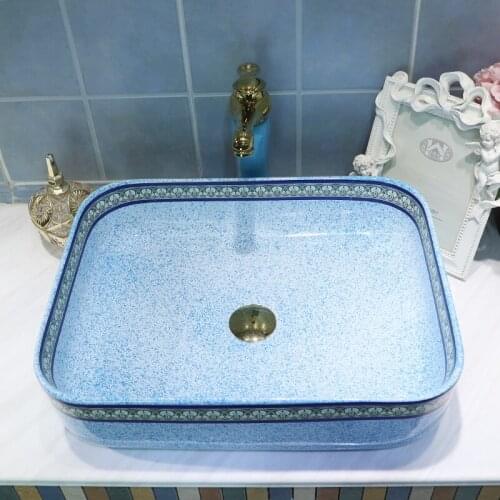 Jingdezhen Retro Platform Basin Square Ceramic Art Platform Basin Household Toilet Wash Basin