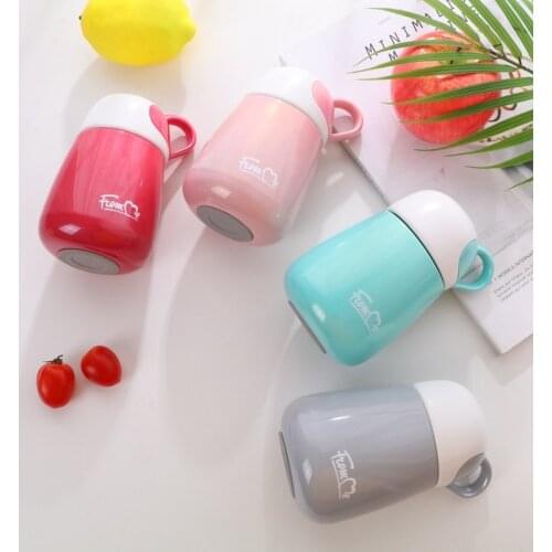 Childrens water bottle Stainless Steel Thermos student handle thermos For Tea Vacuum Flask Coffee Mug Cartoon creative cute