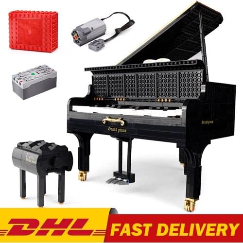 DHL New Ideas Series The App Control Playable Grand Piano Model Building Blocks Bricks Education Toys Kids Christmas Gifts 21323