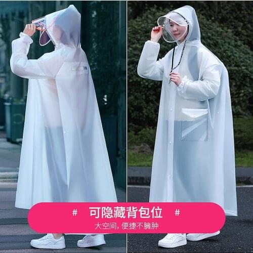 Hooded Adult Raincoat Outdoor Universal Clear Stylish Rain Coat Impermeable Plastic Capas Para Lluvia Waterproof Coat YY50RC