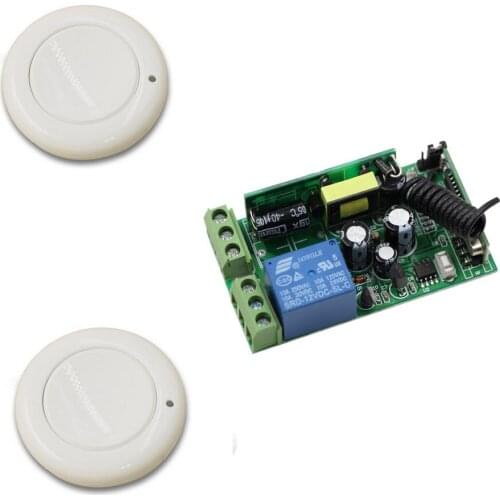 Hot Sale Wide Voltage AC 85V 110V 120V 220V 250V 1CH Wireless Remote Control Switch Receiver +Wall Round Transmitter 315/433Mhz