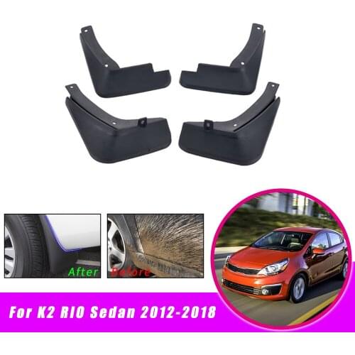 Car Mud Guards For Kia K2 RIO Sedan 2012-2014 2015 2016 2017 2018 Splash Guards Over Fender Kit Car Styling Fender Accessories