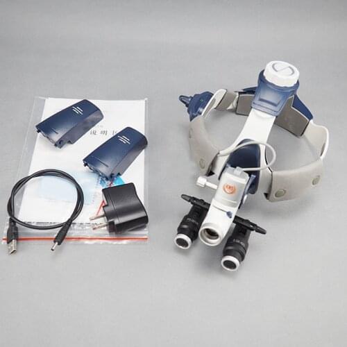 Surgical Medical Headlight 5WLED Headlamp HeadLight Lam+4/5/6.0X Dental Loupes Binocular Magnifier Plastic Surgery Pets