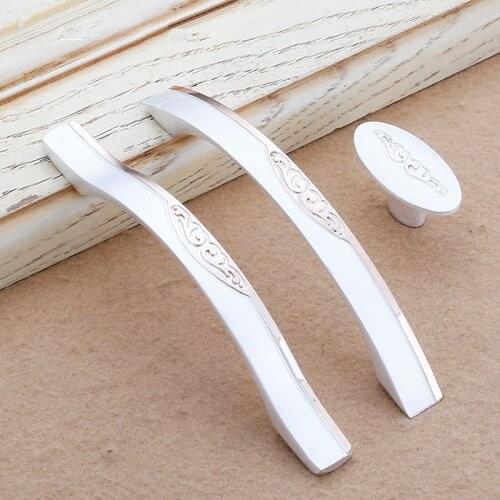 European Zinc Alloy Gold Silver Cabinet Door Handles Drawer Knobs Kitchen Cupboard Door Pulls Furniture Handle Hardware