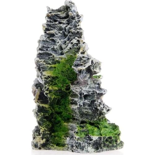 K5DC Mountain View Aquarium Rock Cave Tree Bridge Fish Tank Ornament Rockery Decor
