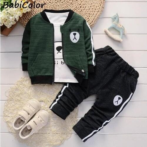 BabiColor Newborn baby outfit spring Autumn Infant Casual Clothing Sets 3pcs Fashion Clothes Sets kids boys tracksuit